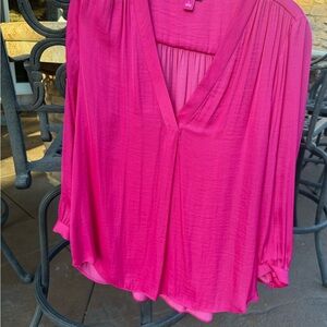 NWT Vince Camuto Fuchsia V-Neck Blouse